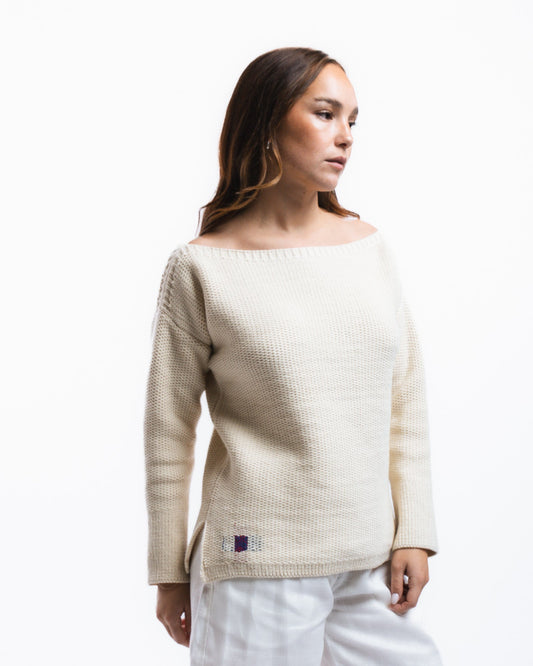 100% Merino Wool Sweater ANDAR Off-White