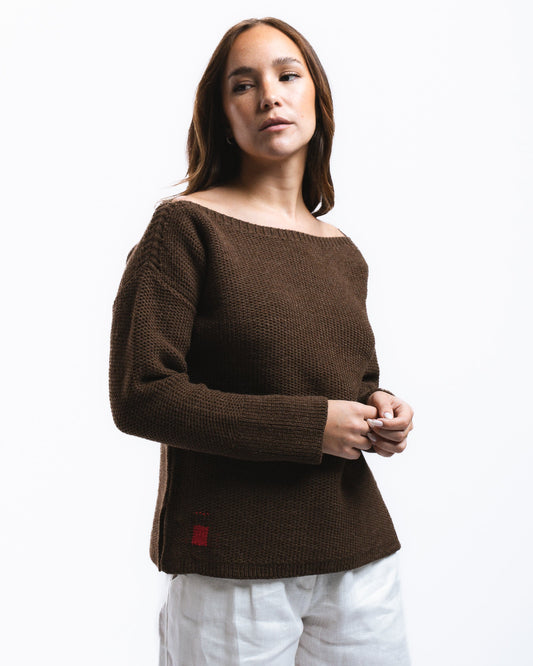 100% Corriedale Wool Sweater ANDAR Brown