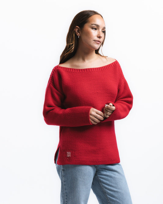 100% Merino Wool Sweater ANDAR Red