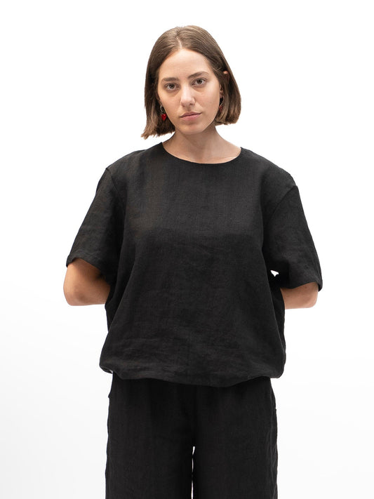 Linen Shirt GOLDEN HOUR Black