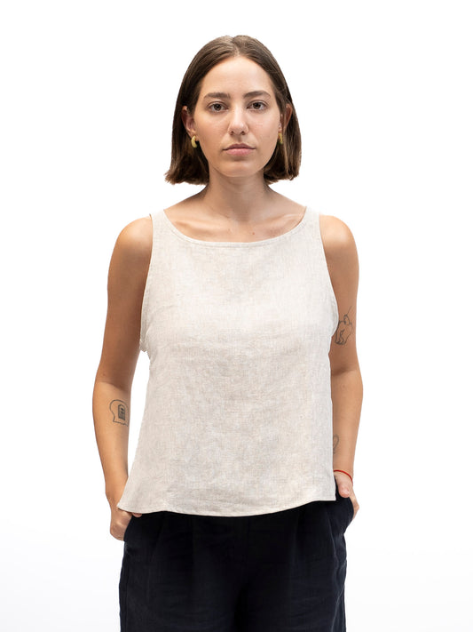 Linen Tank Top SOL Beige